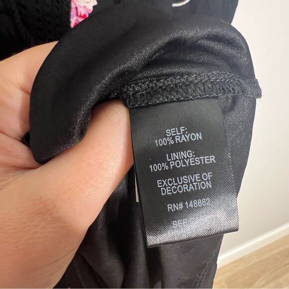 Torrid Mini Gauze Lace-Up Skater  Floral Print Dress Black size 3 3X - Picture 7 of 9